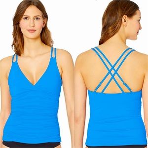 LA BLANCA Island Paradise Blue Tankini Underwire